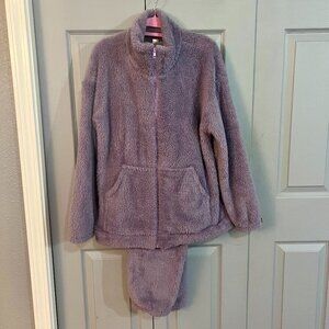 Soft Cozy Loungewear Pajama Set Warm Long Sleeve with Pockets & Pants